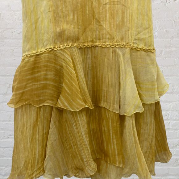 Max Studio Golden Yellow Silk Ruffle Dress | Special Edition | Size S - Picture 13 of 16